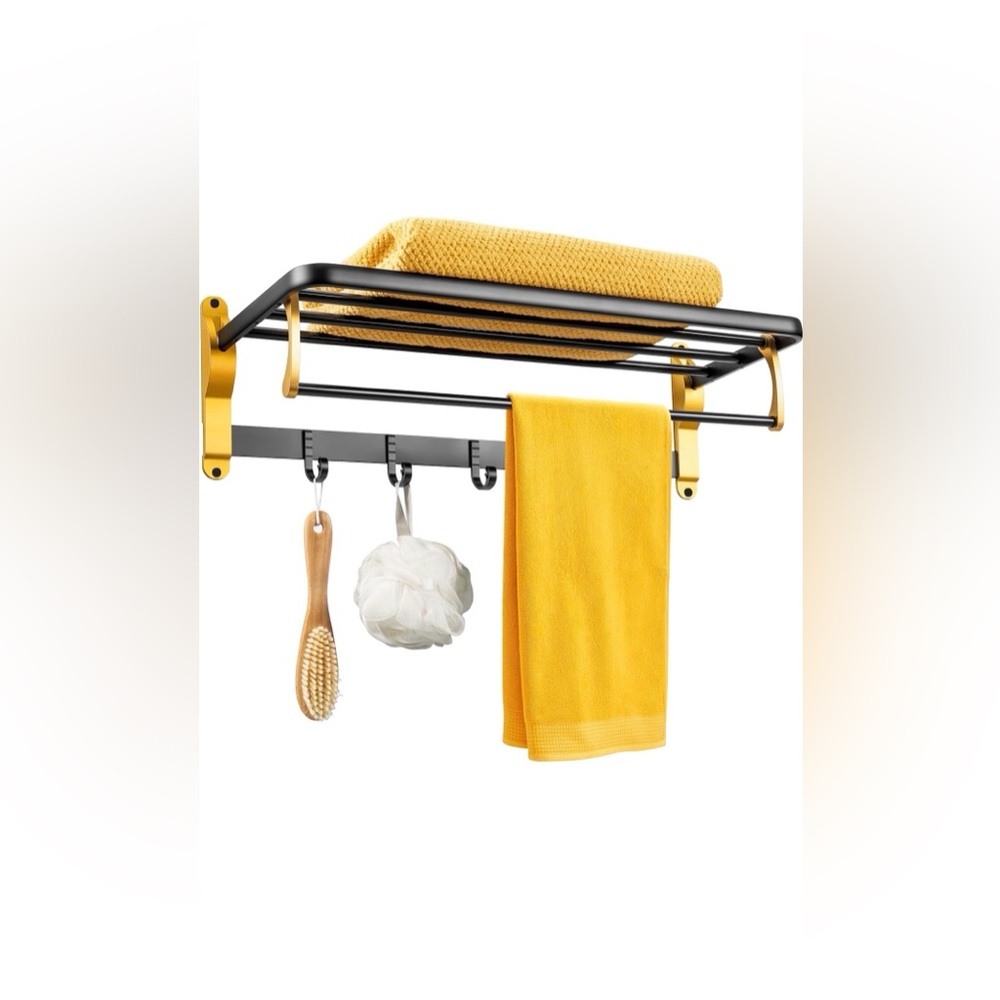 New Towel Rack for Bathroom Wall Mounted, 22.8 Inch Foldable Towel Bar